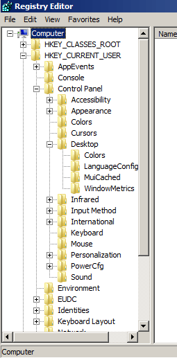 Buka Folder Desktop di Regedit