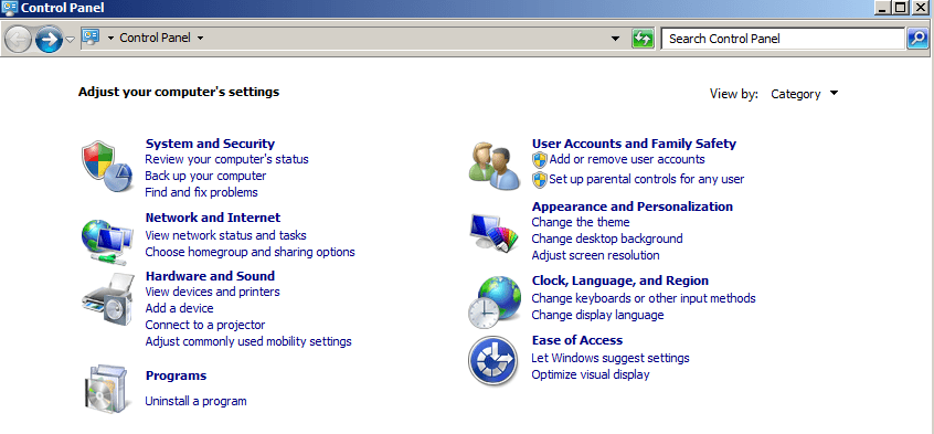 Pilih uninstall program