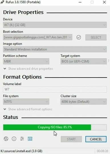 Proses di Rufus