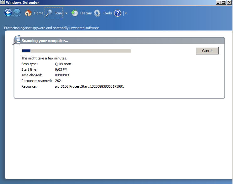 Scan dengan Windows Defender