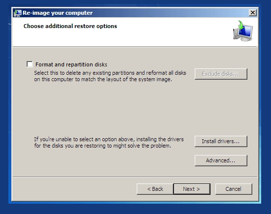 format and repartition disks