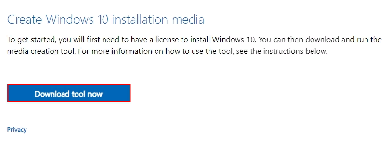 Create Windows 10 Installation Media