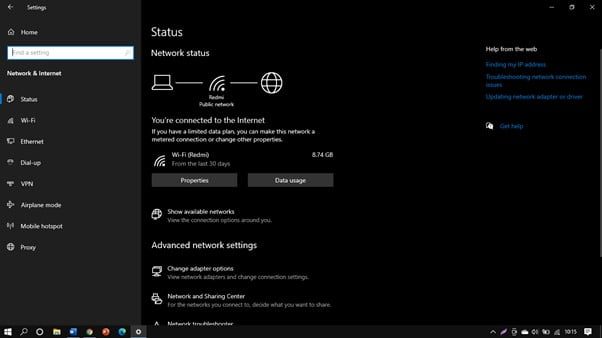 Halaman yang akan muncul Untuk mengetahui Cara Melihat Password WiFi di Windows 10