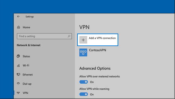 Klik Add a VPN connection