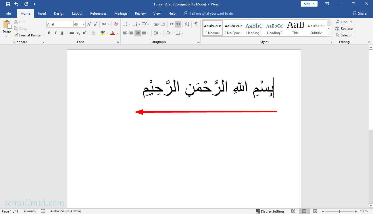 4 Cara Menulis Arab di Word Agar Tulisan Tidak Terbalik