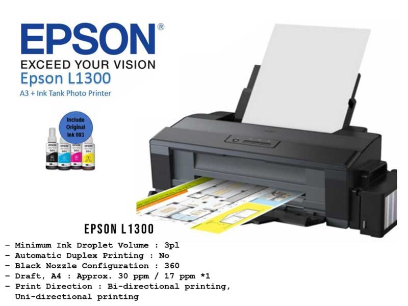 Epson L1300 spesifikasi dan kelebihannya